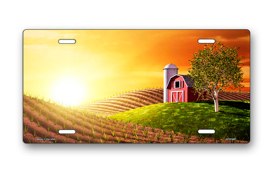 Farm Sunrise License Plate