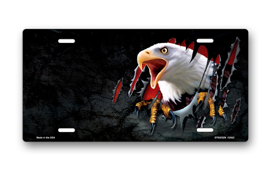 Rippin' Eagle on Black Offset License Plate