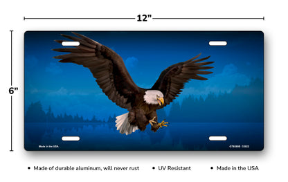 Bald Eagle on Blue License Plate