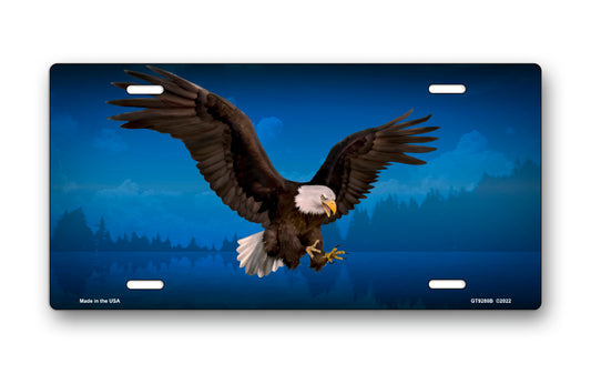 Bald Eagle on Blue License Plate