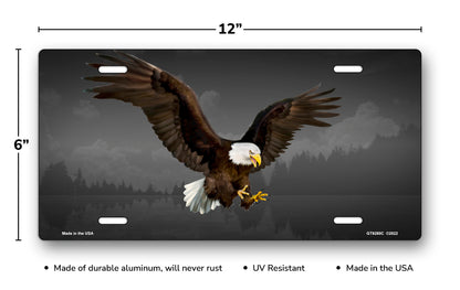 Bald Eagle on Gray License Plate