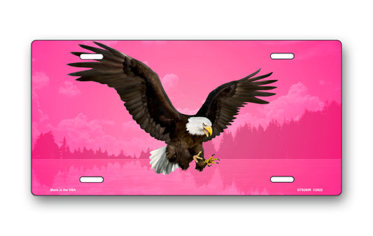 Bald Eagle on Pink License Plate