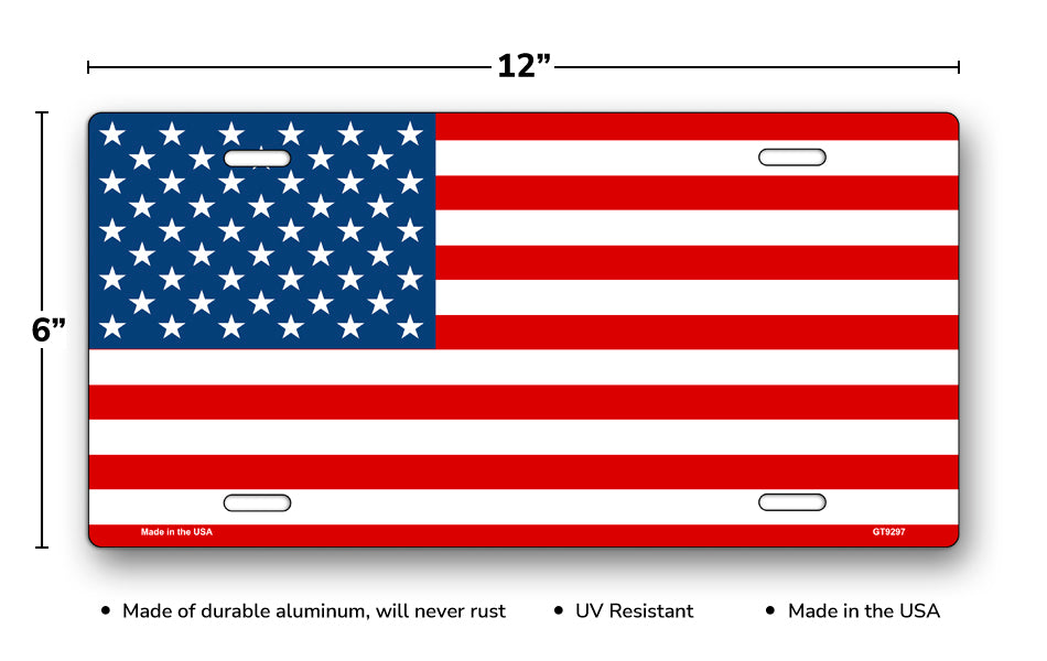 US Flag License Plate