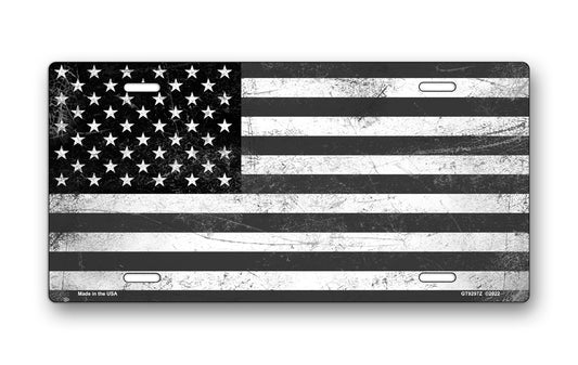 Dark American Flag License Plate