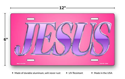 JESUS on Pink License Plate