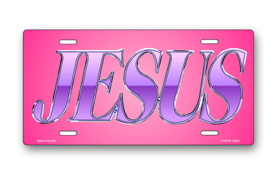 JESUS on Pink License Plate