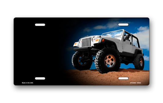 Jeep on Black Offset License Plate