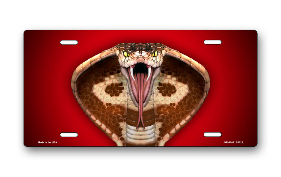 Cobra on Red License Plate