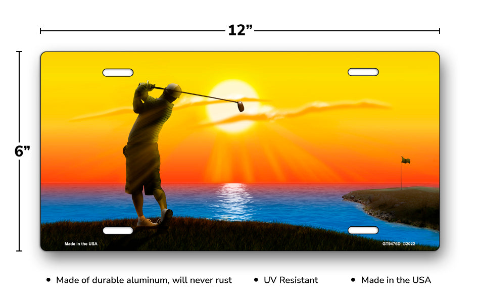 Sunrise Golfer License Plate