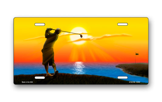 Sunrise Golfer License Plate