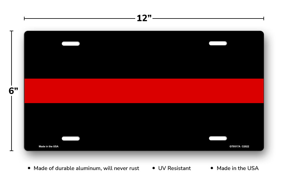 Red Line on Black License Plate