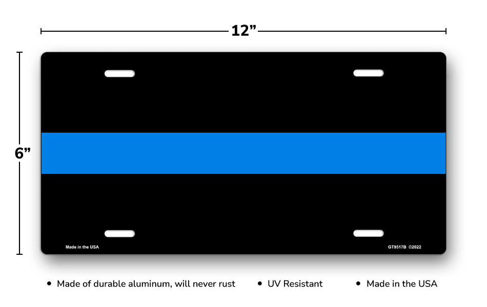 Blue Line on Black License Plate