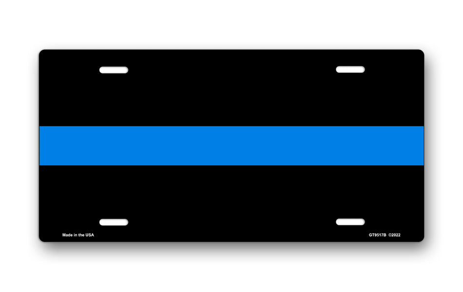 Blue Line on Black License Plate