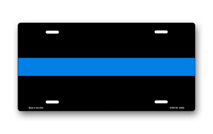 Blue Line on Black License Plate