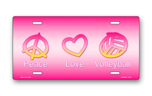 Peace Love Volleyball License Plate