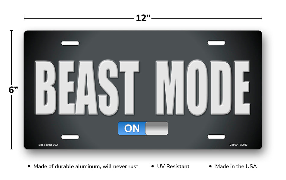 Beast Mode On License Plate