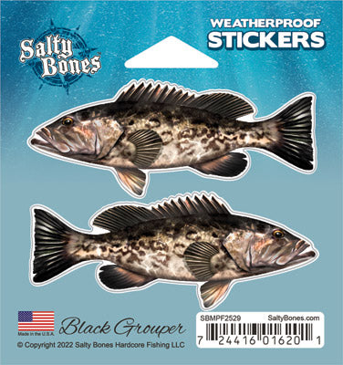 Black Grouper Mini Profile Fish Decals