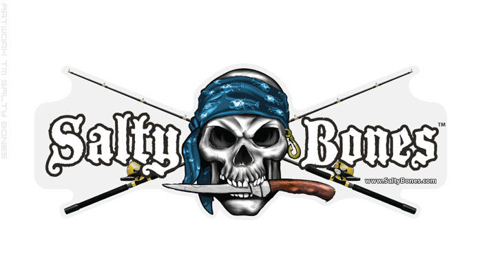 Salty Bones Hardcore Fishing Decal