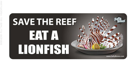 Salty Bones Save The Reef Eat A Lionfish Decal