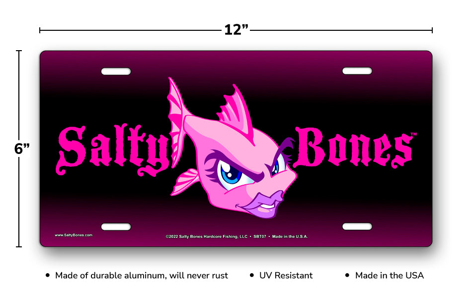 Salty Bones Attitude License Plate