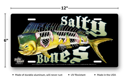 Salty Bones Shredded Mahi License Plate