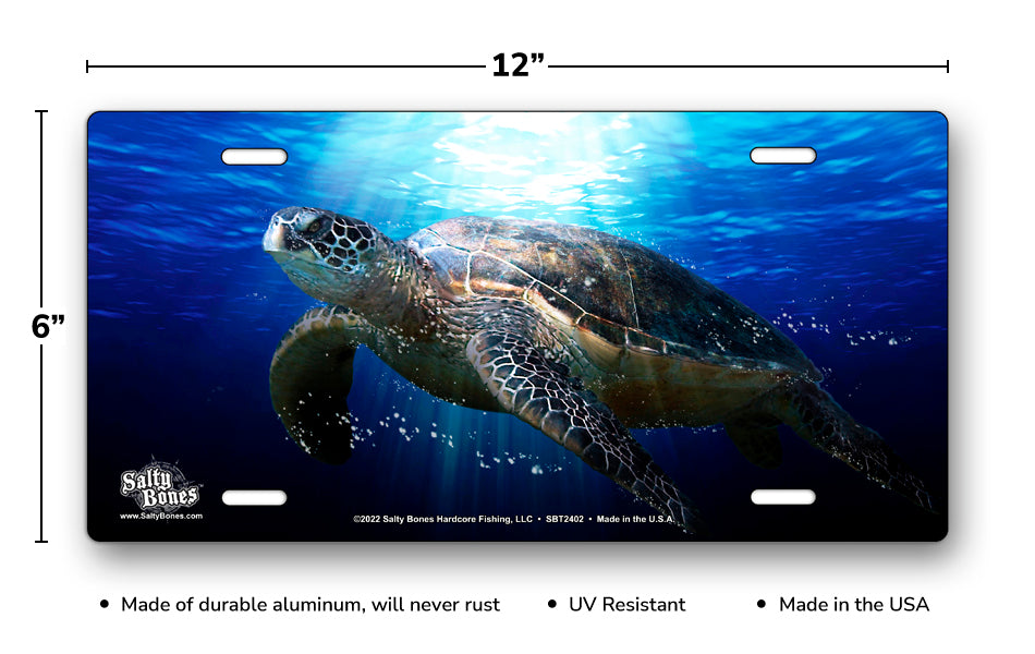 Salty Bones Sea Turtle License Plate