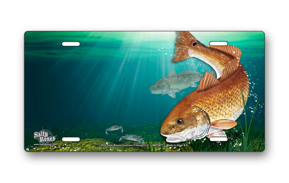 Salty Bones Redfish License Plate