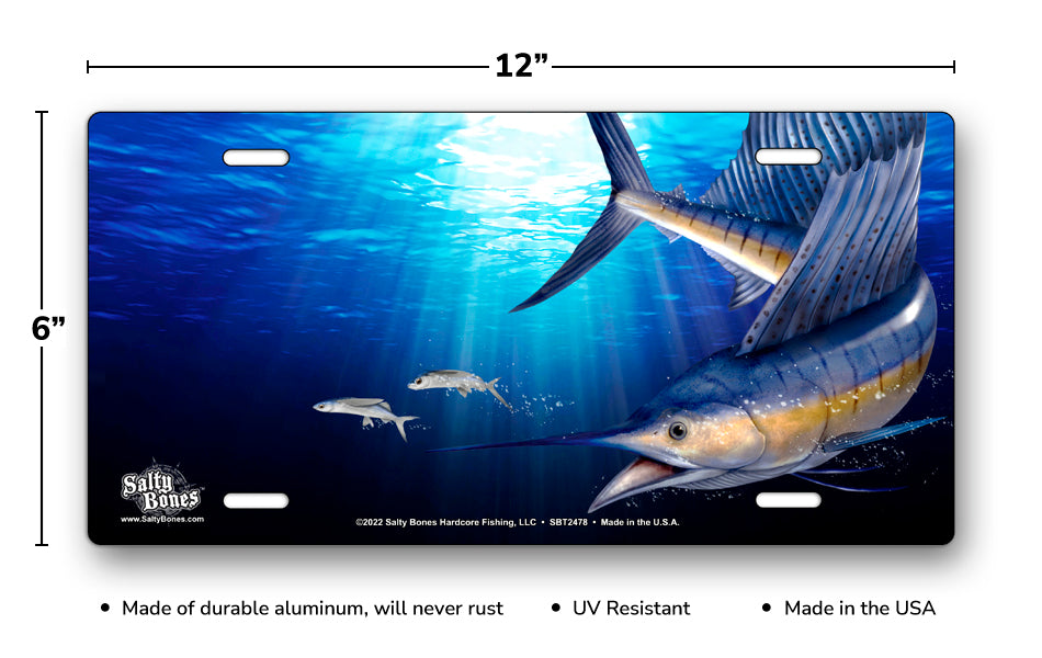 Salty Bones Sailfish License Plate