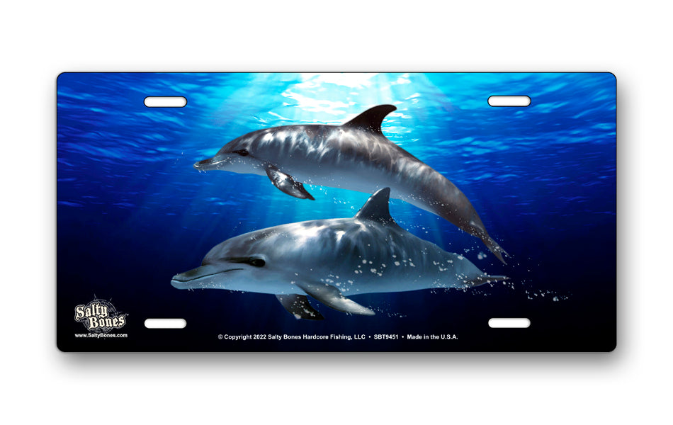 Salty Bones Dolphins License Plate