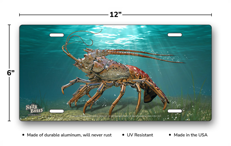 Salty Bones Lobster License Plate