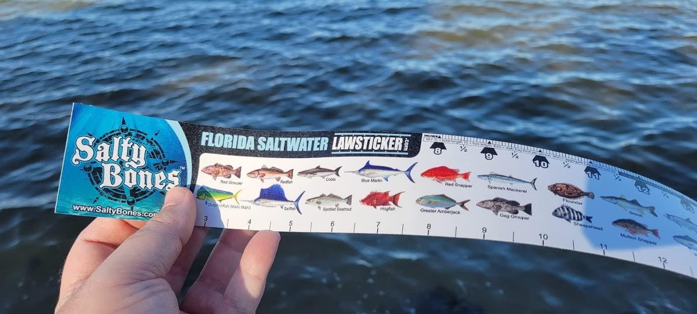 Salty Bones SBVR50FL Vinyl Fishing Ruler with Florida Saltwater State