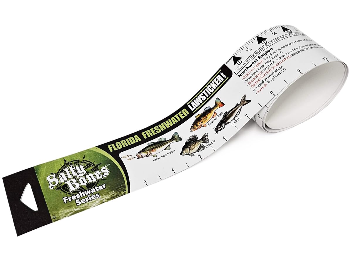 Salty Bones Florida Freshwater Lawsticker - 36" Sticker Ruler