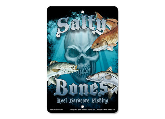 Salty Bones Skull, Redfish, Snook and Trout Sign
