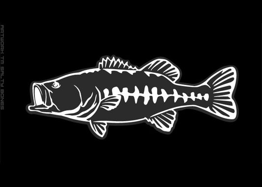 Largemouth Bass Plotted Style Profile Decal