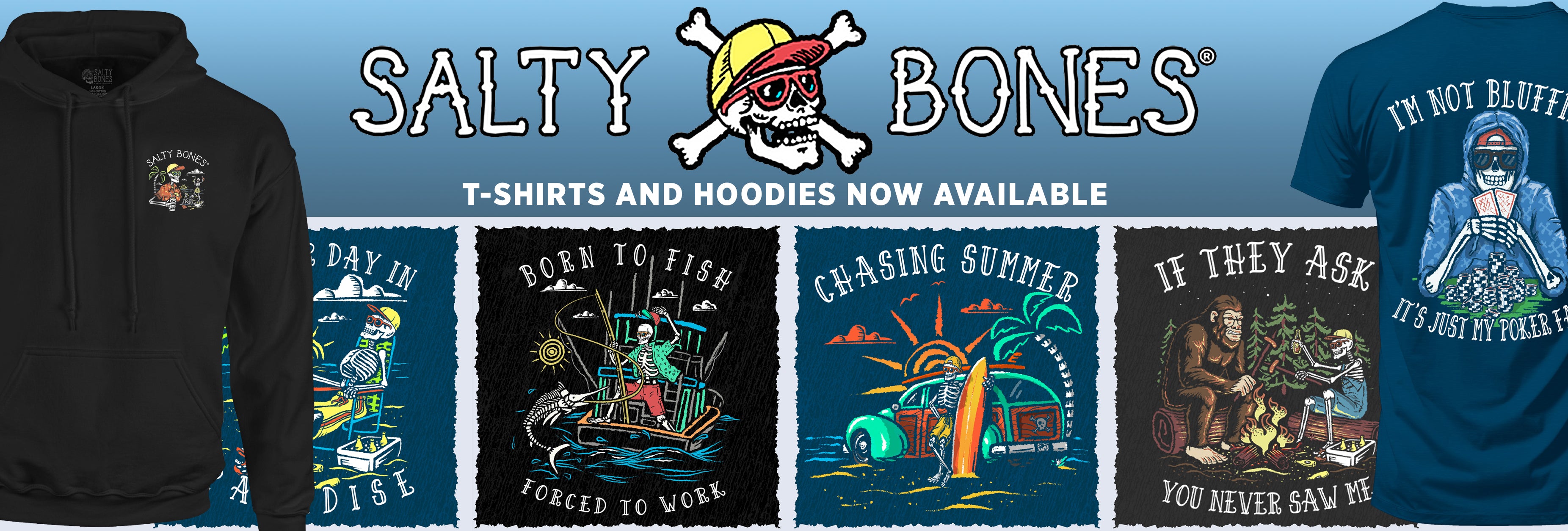 Salty Bones t-shirts and hoodies