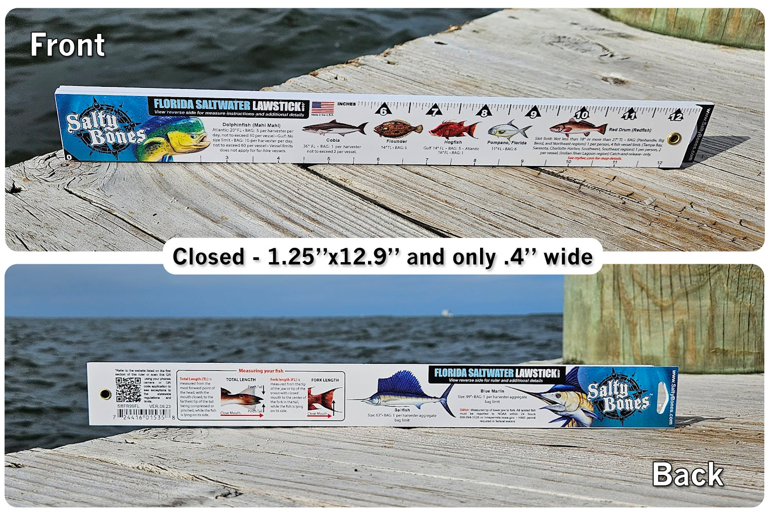 Salty Bones Florida Saltwater 36 Folding Fishing Ruler