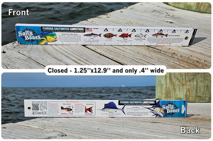 Salty Bones Florida Saltwater Lawstick - Double-Sided 36" Folding Fishing Ruler with Florida's Atlantic and Gulf Guidelines