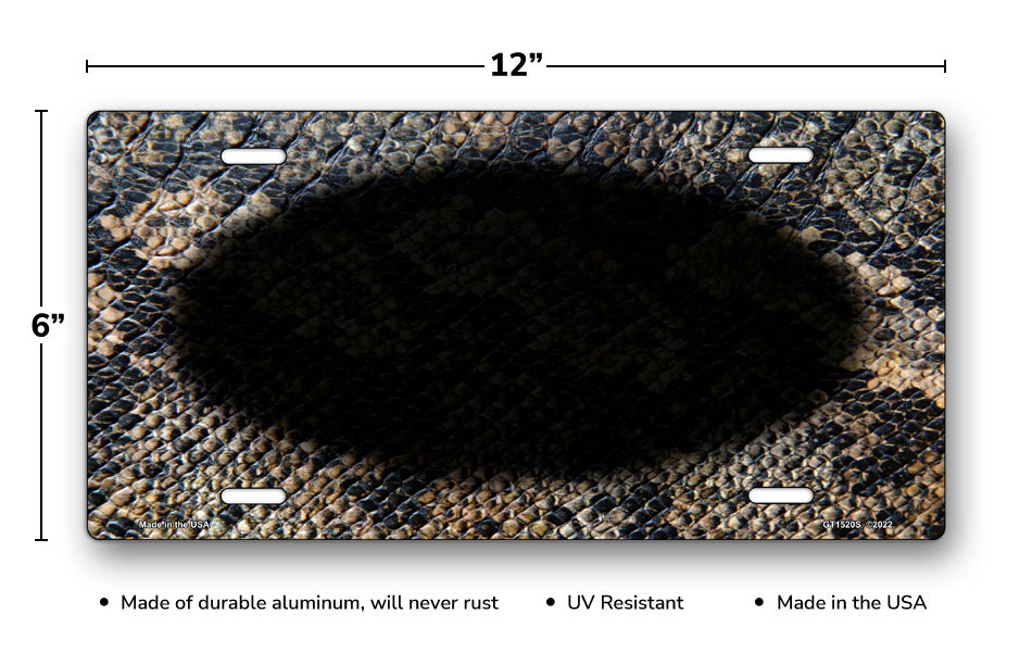 Snake Skin with Black Oval License Plate