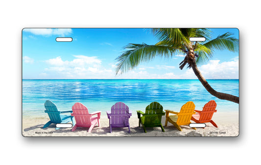 Chairs On Beach Scenic License Plate