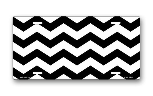 Black Chevron License Plate