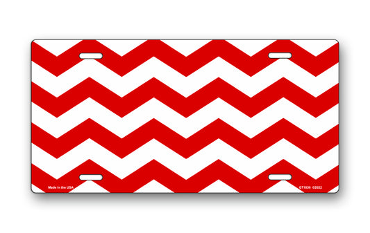 Red Chevron License Plate