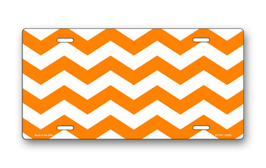 Orange Chevron License Plate