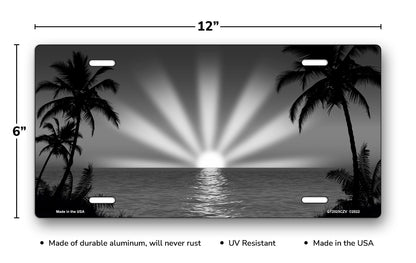 Gray and Black Sunburst Scenic License Plate