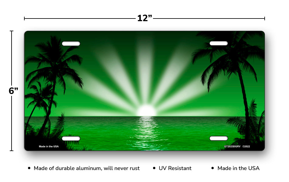 Green Palm Sunrise Scenic License Plate