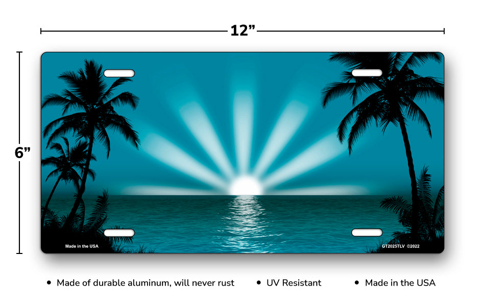 Teal Palm Sunrise Scenic License Plate