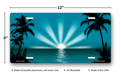 Teal Palm Sunrise Scenic License Plate