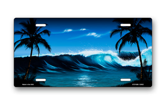 Blue Wave Palms Scenic License Plate