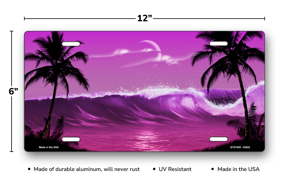 Purple Wave Palms Scenic License Plate