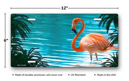Beach Flamingo Scenic License Plate