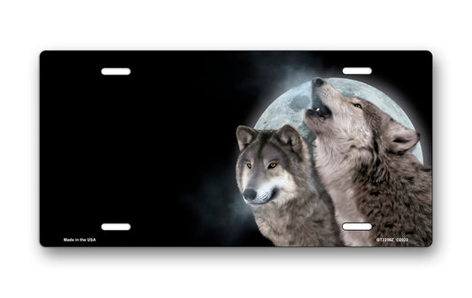 Moon Wolves Offset License Plate